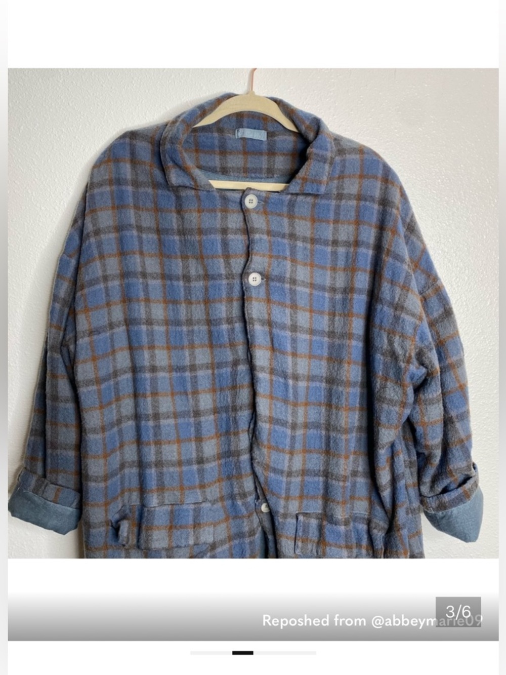 CP Shades OOAK Morgan Wool, Cotton Flannel  relaxed fit Coat 
Size Small
